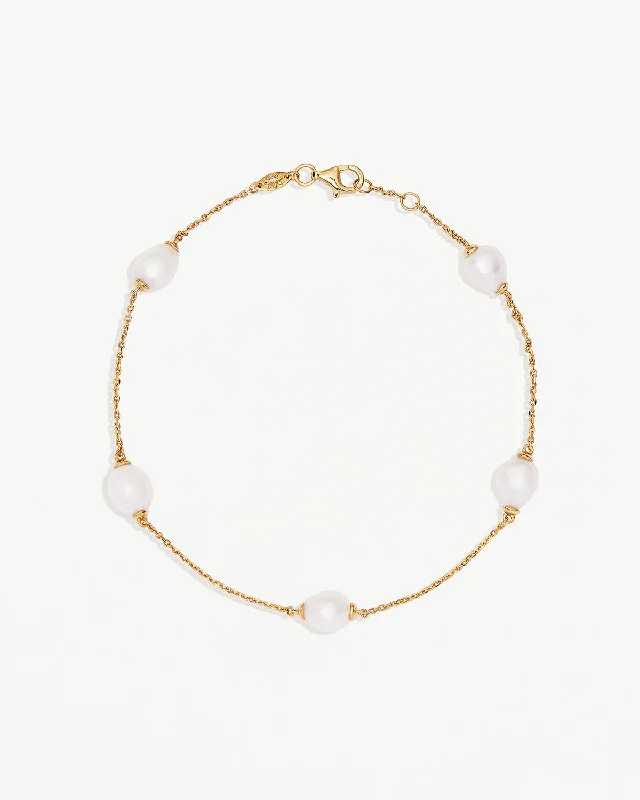 18k Gold Vermeil Harmony Pearl Anklet