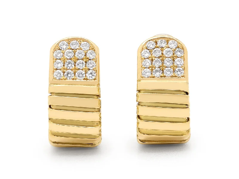 Carlo Weingrill Tubogas Hoop Earrings with Diamonds in 18K