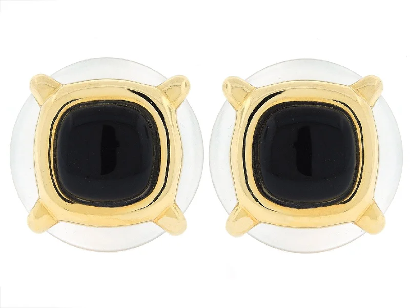 Cartier Aldo Cipullo Crystal and Onyx Earrings in 18K