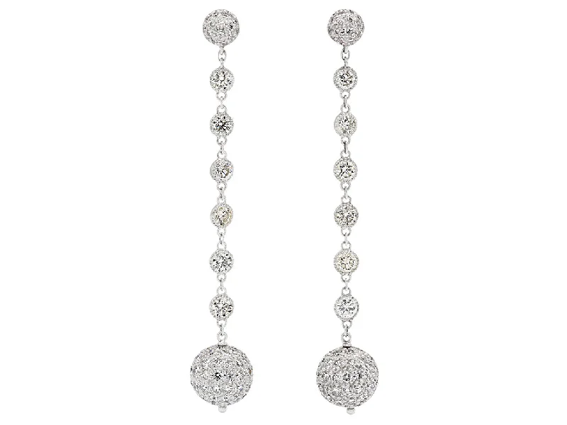 Diamond Dangle Earrings in 18K White Gold