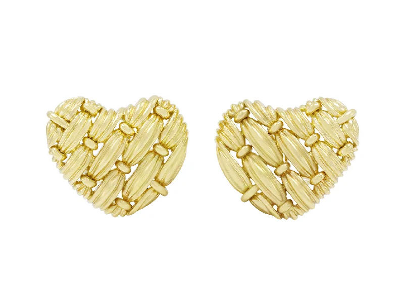 Tiffany & Co. Signature Series 'Woven Heart' Earrings in 18K