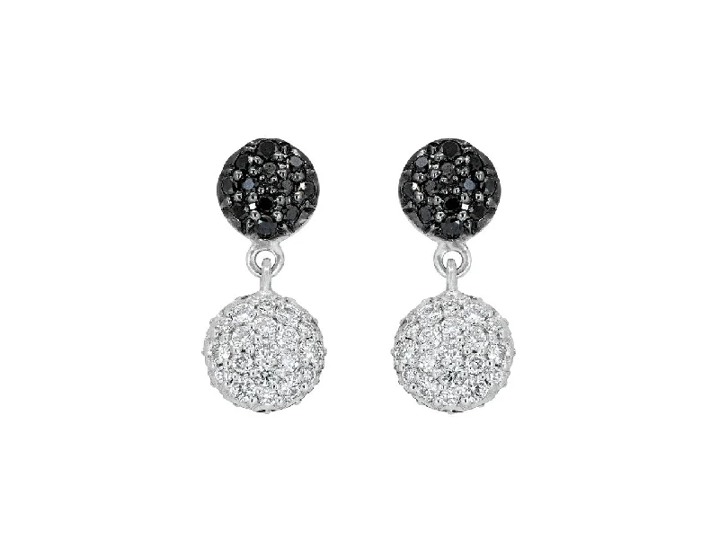 Rhonda Faber Green Small 'Diamond Dot' Earrings in 18K White Gold