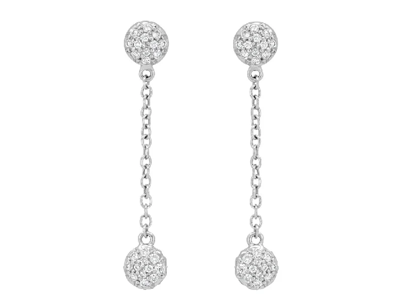 Rhonda Faber Green 'Diamond Dot' Dangle Earrings in 18K White Gold