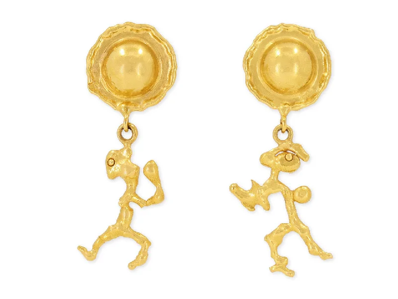 Jean Mahie Charming Monsters Earrings in 22K Gold