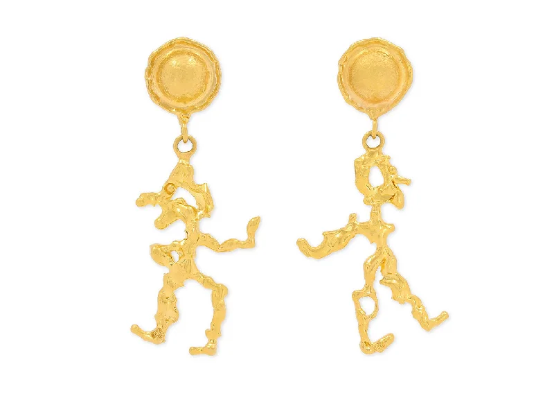 Jean Mahie Charming Monsters Earrings in 22K Gold