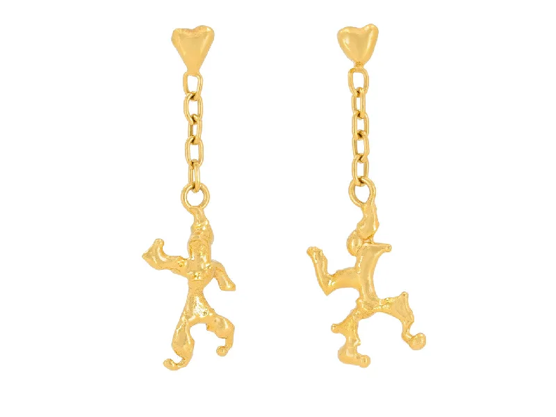 Jean Mahie Charming Monsters Earrings in 22K Gold