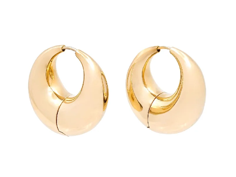 Crescent Hoop Earrings in 18K Gold, Large, by Beladora