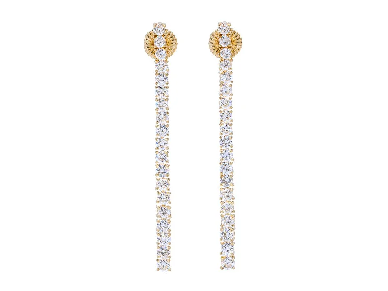 Beladora 'Bespoke' Diamond Line Earrings in 18K Gold