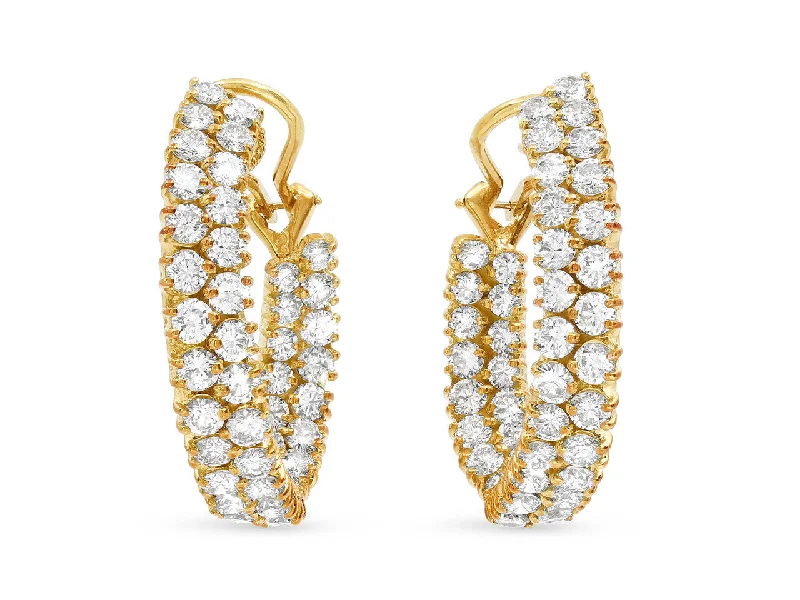 Diamond Hoop Earrings in 18K Gold