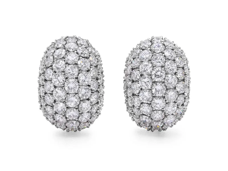 Van Cleef & Arpels Diamond Bombé Earrings in Platinum