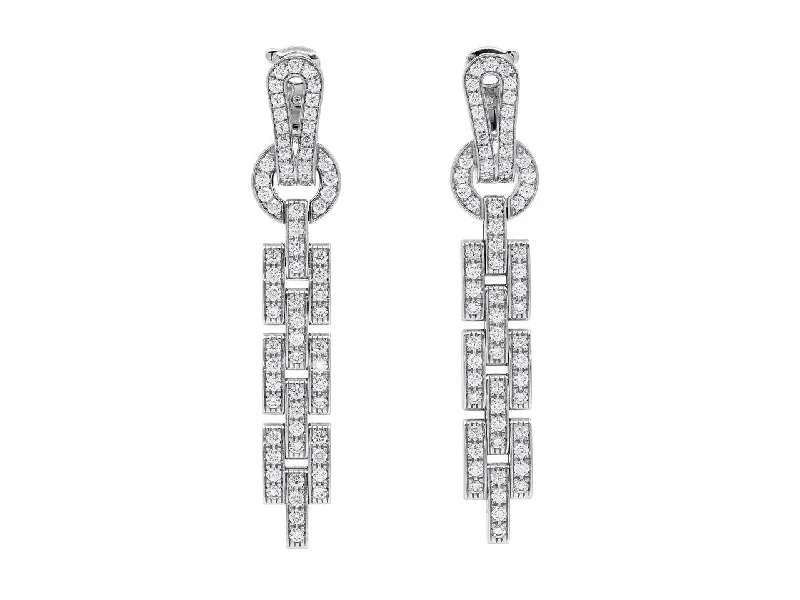 Cartier 'Agrafe' Diamond Earrings in 18K White Gold