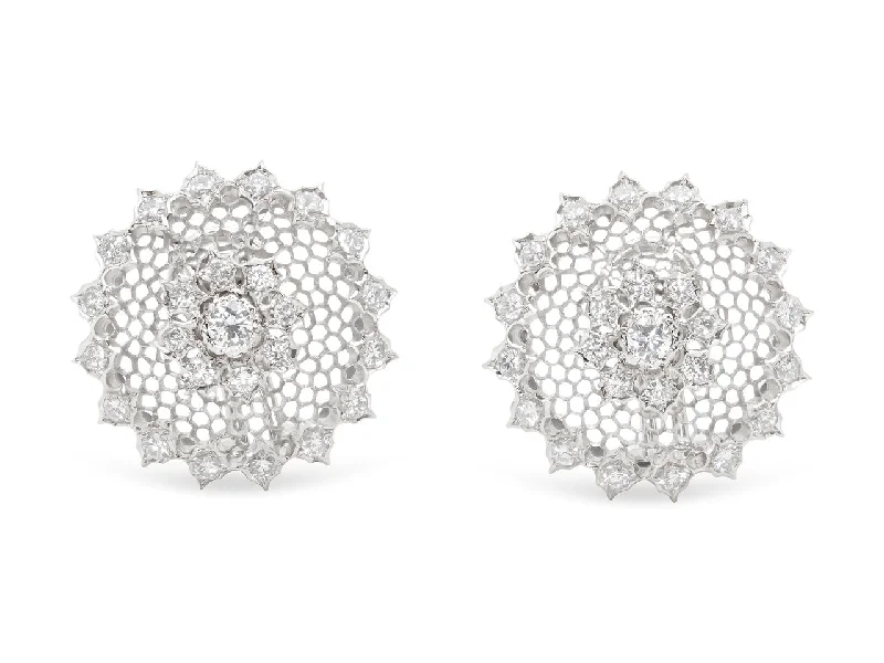 M. Buccellati 'Tulle' Diamond Earrings in 18K White Gold