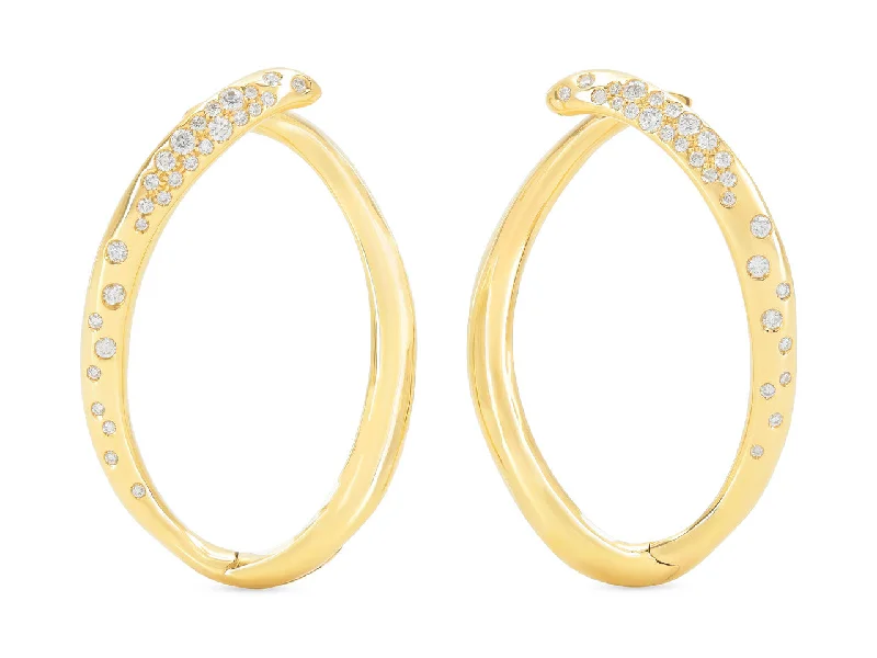 Diamond Loop Earrings in 18K Gold, by Beladora