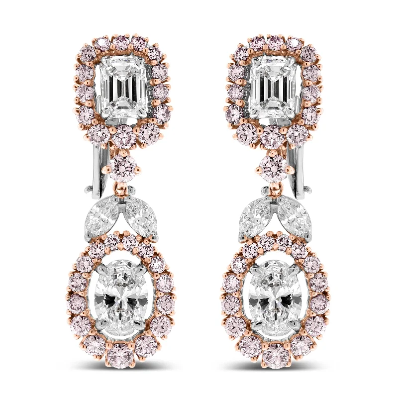 Beauvince Ariana Diamond Earrings (6.91 ct Diamonds ) in Rose Gold & Platinum