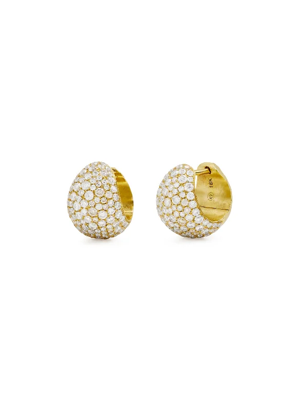 Diamond Icon Poppy Yellow Gold Hoop Earrings