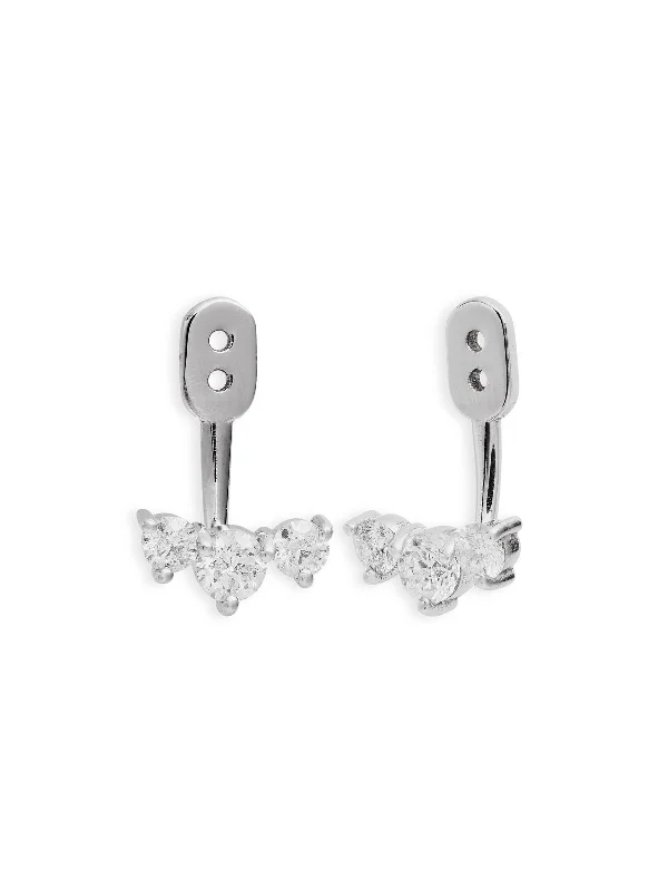 Diamond Twinkle White Gold Ear Jackets