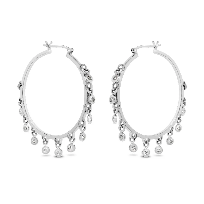 Sway Diamond Hoops (0.66 ct Diamonds) in White Gold