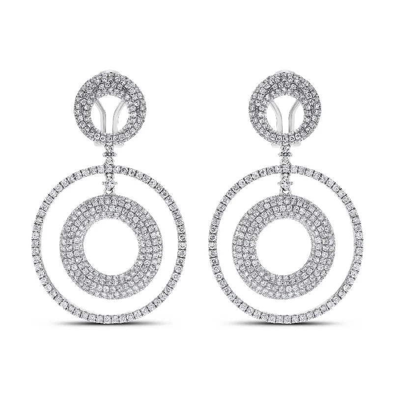 Circles Diamond Earrings (5.30 ct Diamonds) in White Gold