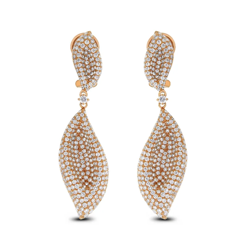 Fall Diamond Earrings (5.36 ct Diamonds) in Rose Gold