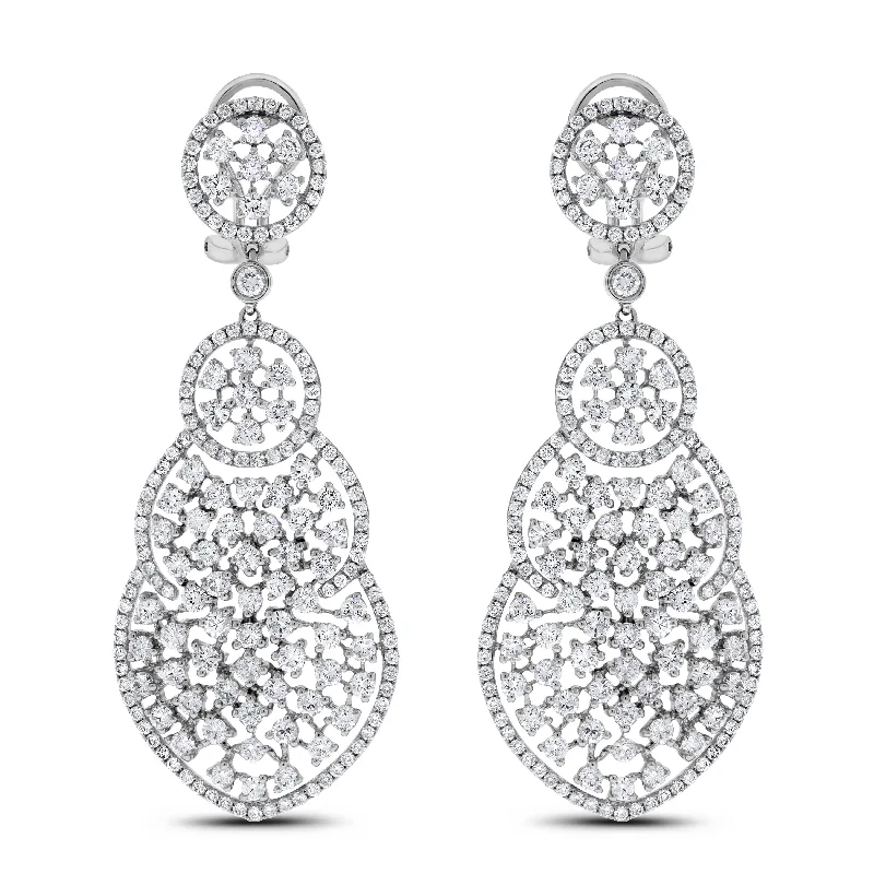 Beauvince Diane Diamond Earrings (9.00 ct Diamonds) in White Gold