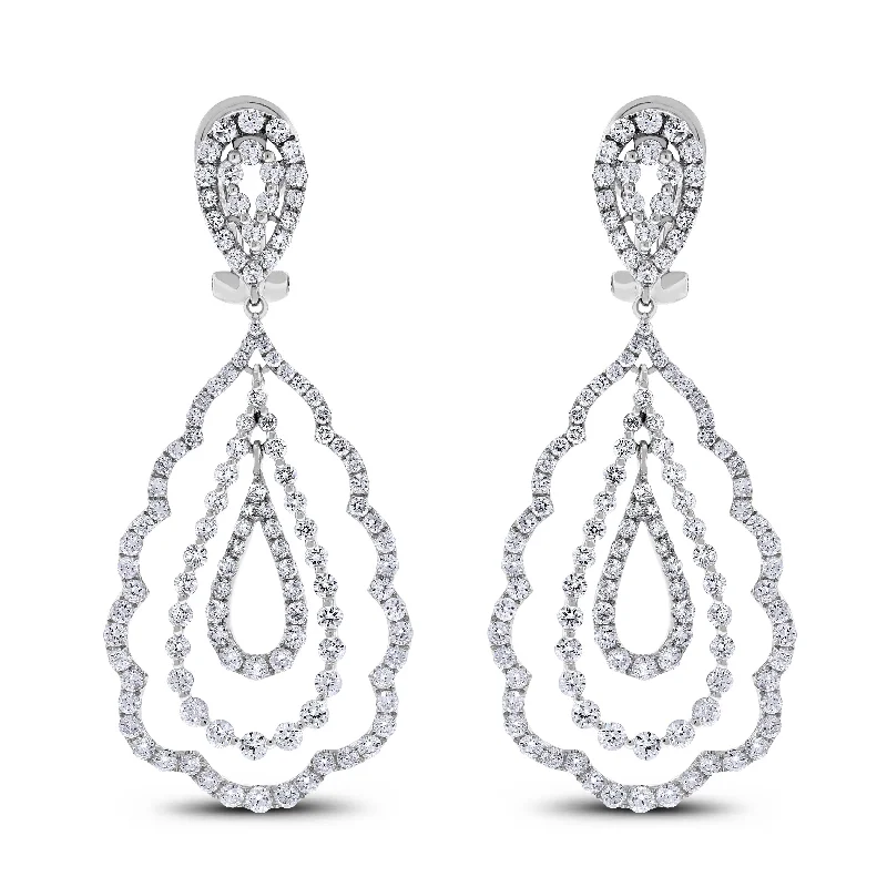 Beauvince Sabrina Diamond Earrings (6.04 ct Diamonds) in White Gold