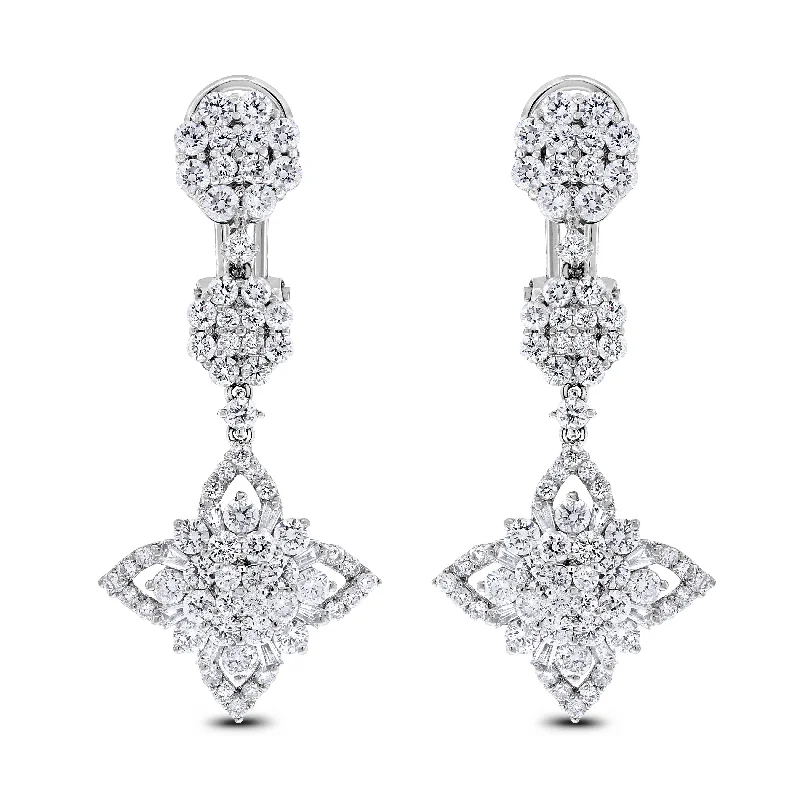 Beauvince Regina Diamond Earrings (3.48 ct Diamonds) in White Gold