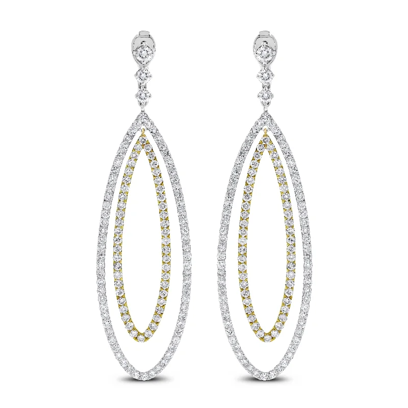 Serena Loop Diamond Earrings (6.84 ct Diamonds) in Gold