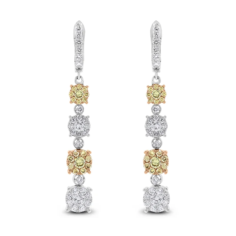 Ice Champagne Diamond Earrings (2.49 ct Diamonds) in Gold