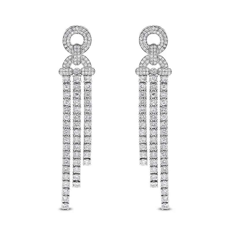 Destiny Diamond Earrings (4.31 ct Diamonds) in White Gold