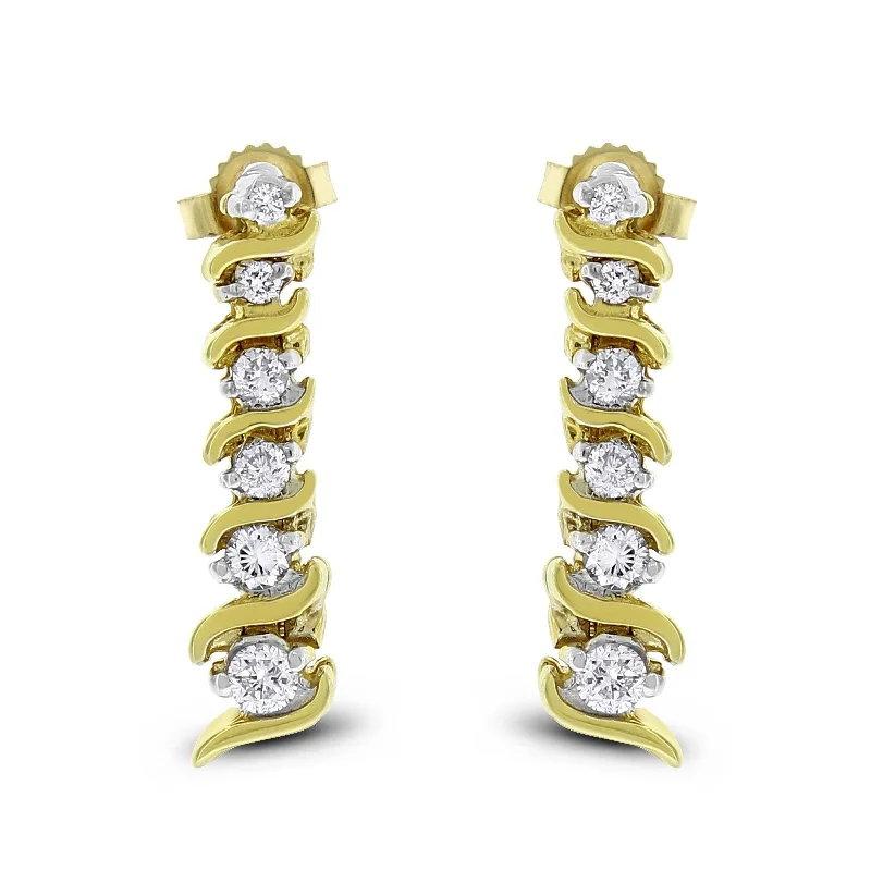 Lorena Dangling Earrings (0.48 ct Diamonds) in Yellow Gold