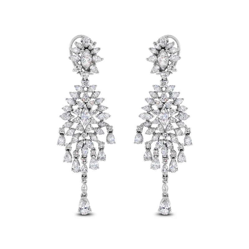 Beauvince Shanaya Diamond Earrings (11.74 ct Diamonds) in White Gold