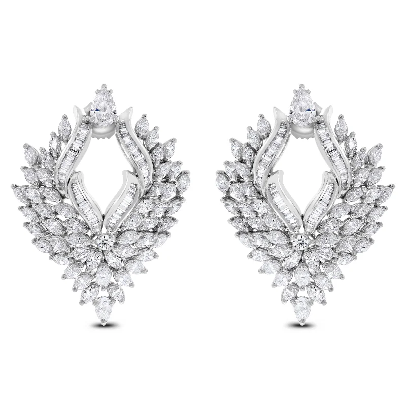 Beauvince Ayana Diamond Earrings (10.92 ct Diamonds) in White Gold