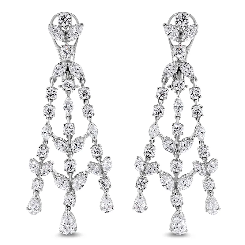 Eloise Diamond Earrings (6.58 ct Diamonds) in White Gold