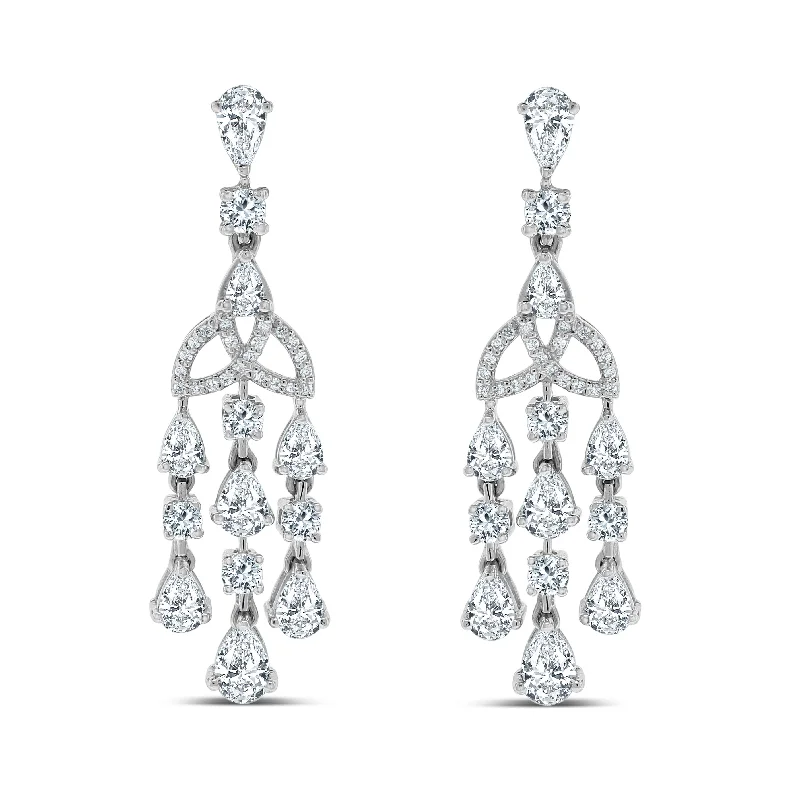 Eterna Diamond Earrings (4.21 ct Diamonds) in White Gold