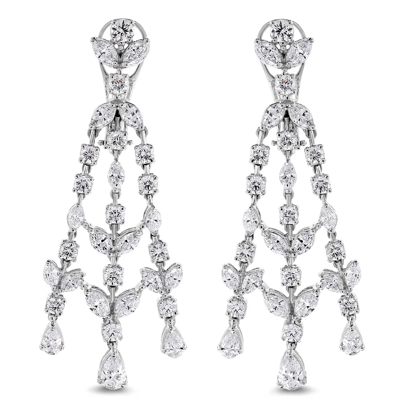 Garden of Eden Diamond Earrings (7.71 ct Diamonds) in White Gold