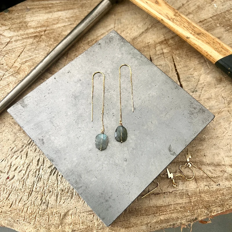 Labradorite Threader earrings