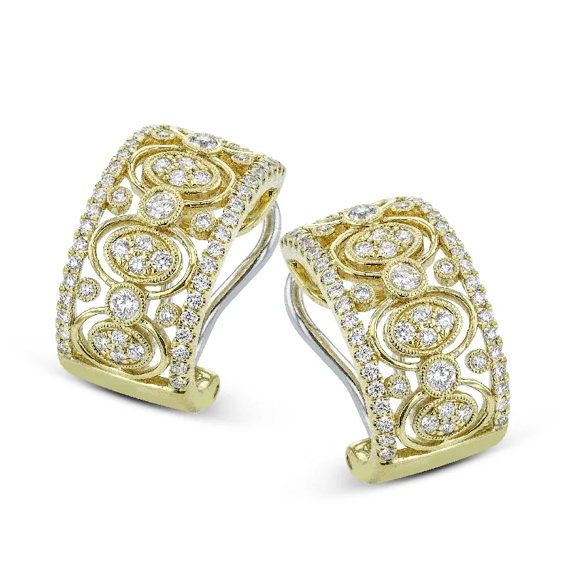 Trellis Earrings in 18k Gold with Diamonds