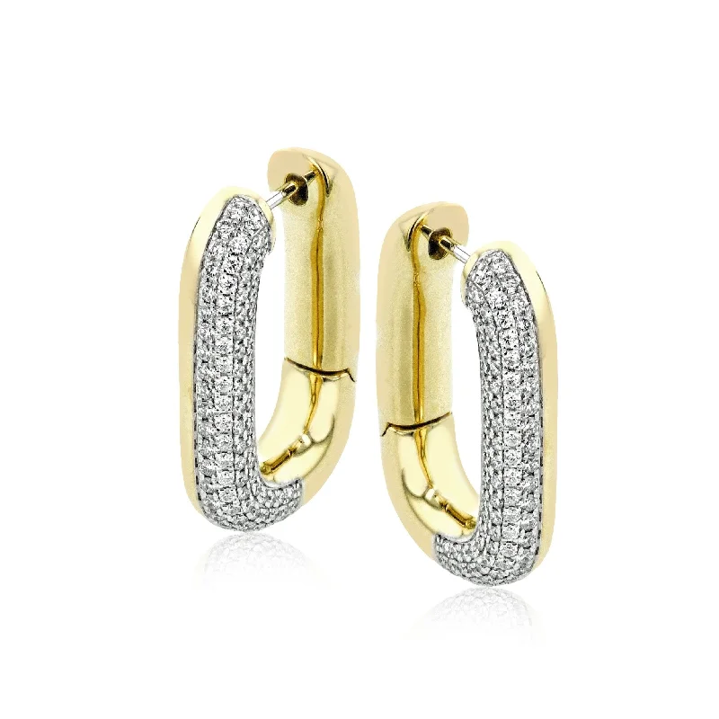 Hoop Earrings in 18k Gold with Diamonds