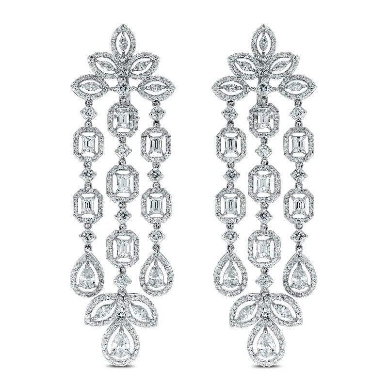 Legacy Diamond Earrings (8.55 ct Diamonds) in White Gold