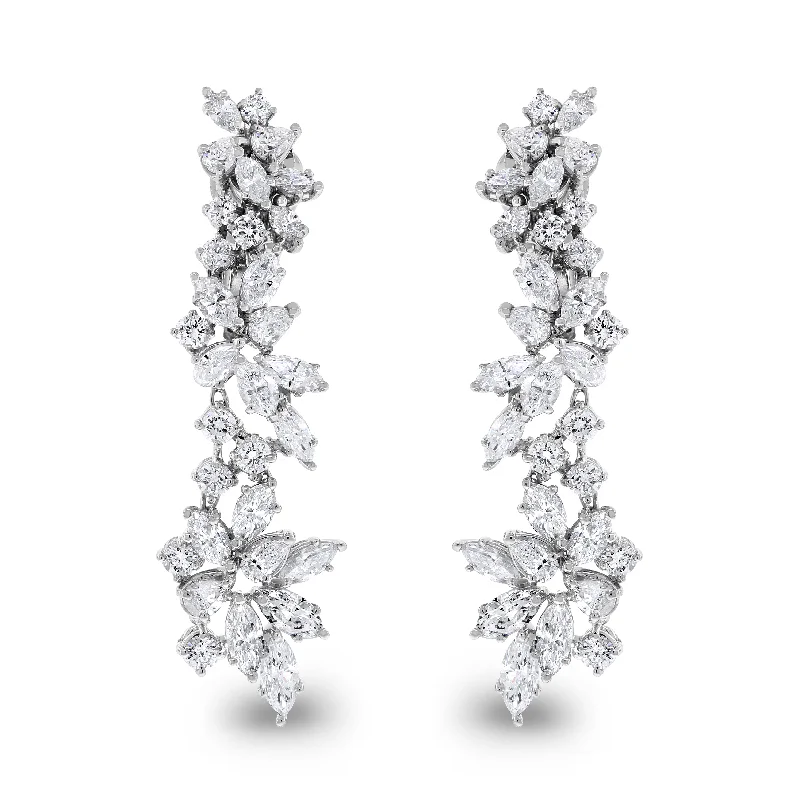 Charlotte Diamond Earrings (7.11 ct Diamonds) in White Gold