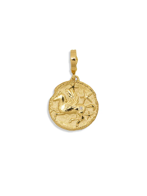 Diamond Small Pegasus Yellow Gold Charm