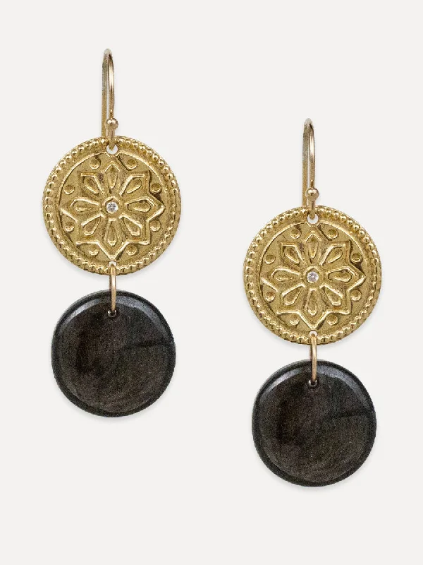 Sun Lotus Coin Earrings