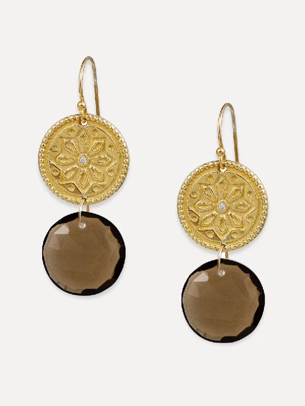 Sun Lotus Coin Earrings