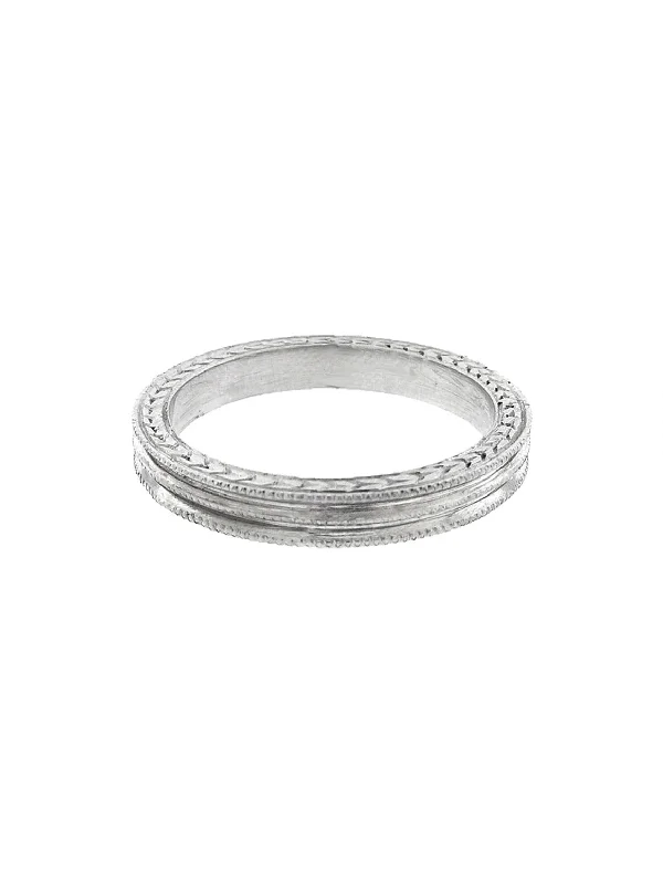 Triple Milgrain Platinum Ring