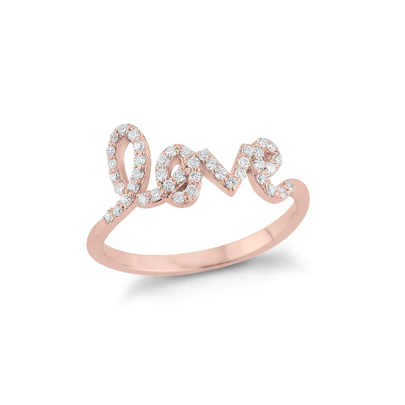 Diamond freestyle "Love" Ring