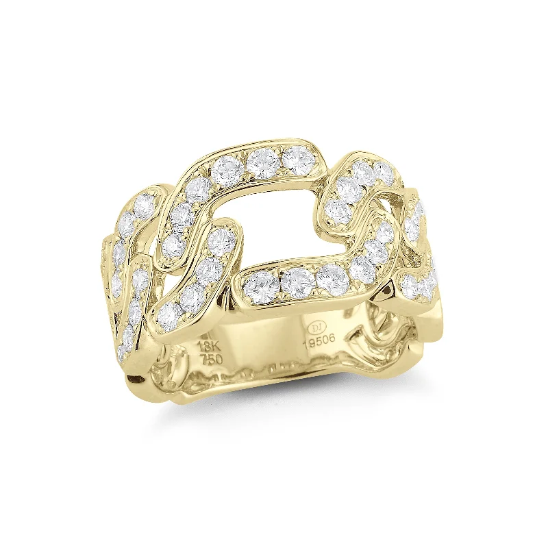 Chain Link Diamond Ring