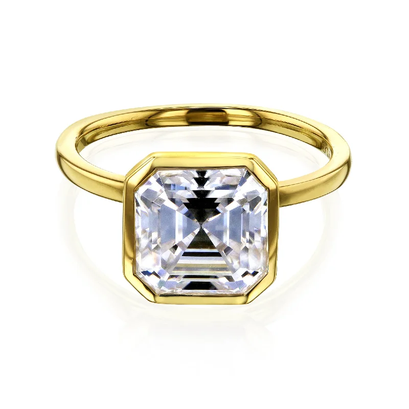 3.00ct Asscher Pret 3X Bezel Ring