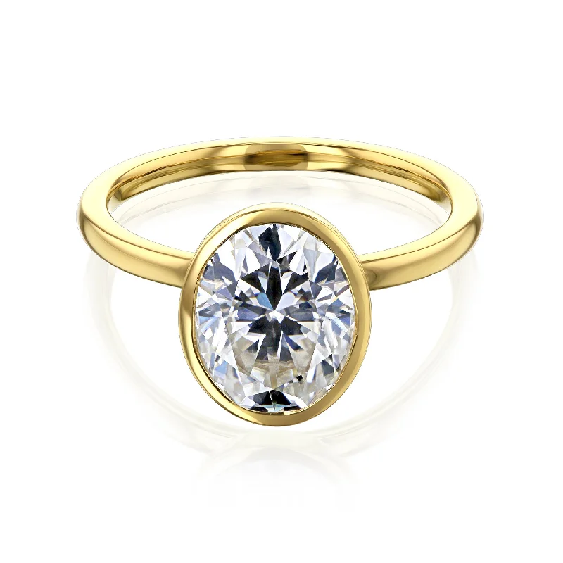 3.00ct Oval Pret 3X Bezel Ring