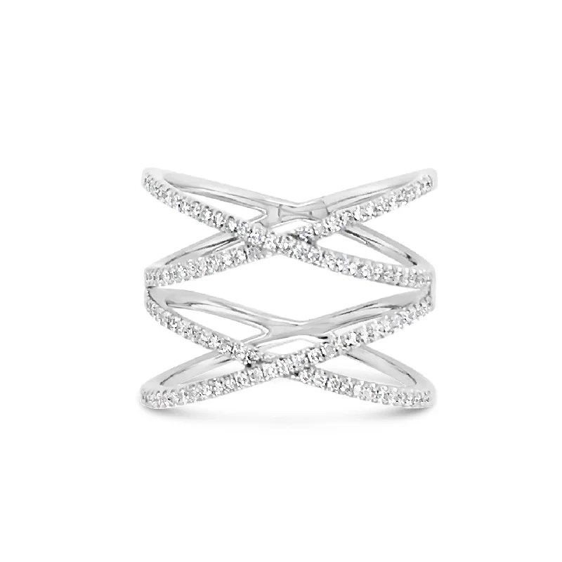 Double X Diamond Ring