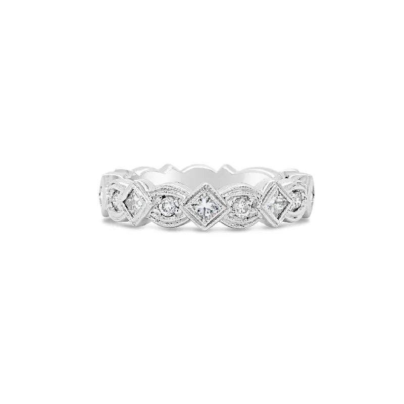 Geometric Diamond Eternity Band Ring